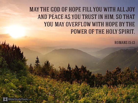 Romans 15 v 13 with mountains