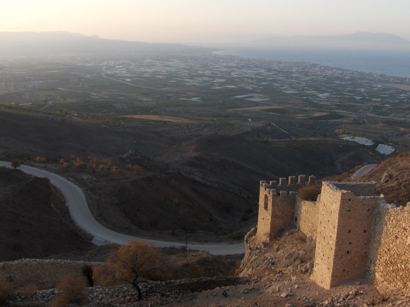 Ancient Corinth castle view