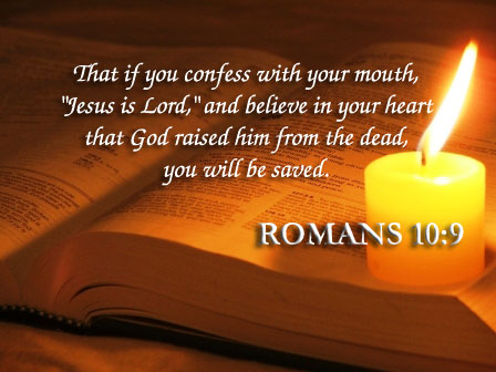 Romans 10 v 9 candle
