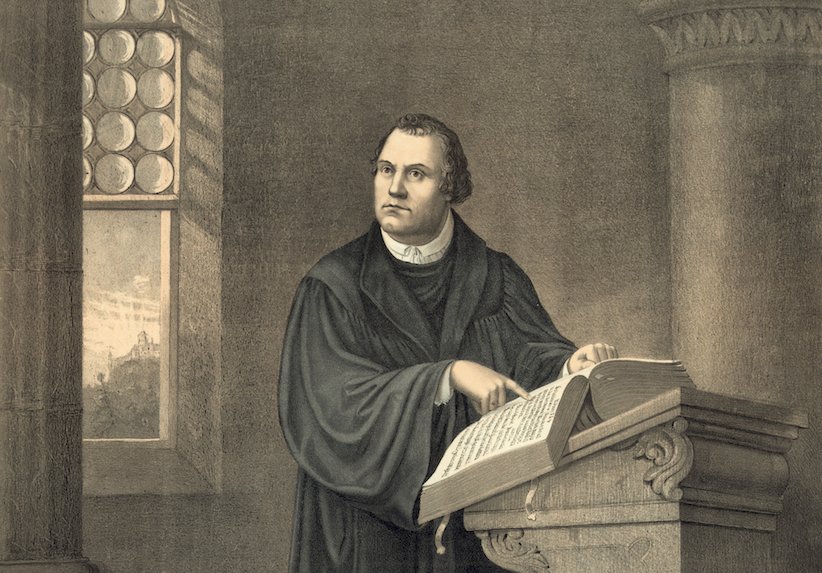 Martin Luther with Bible