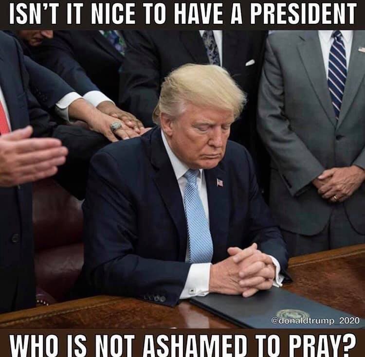 Trump praying