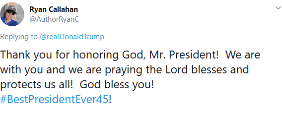 Screenshot_2020-03-14 (3) Ryan Callahan on Twitter realDonaldTrump Thank you for honoring God, Mr President We are with you[...]